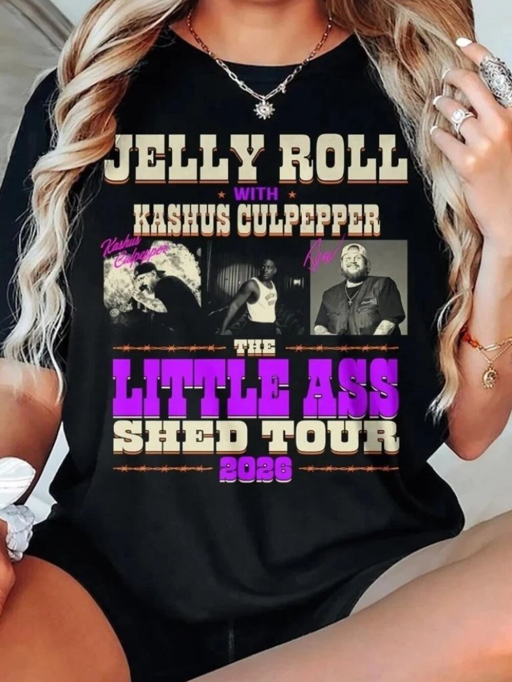 Jelly Roll the Little Ass Shed Tour 2026 North America Concert T-shirt - Picture 2 of 6